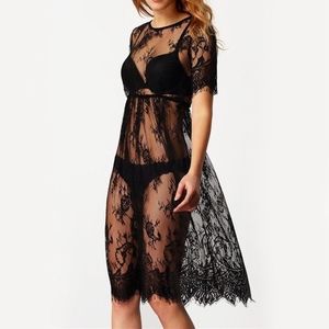 Black lace sheer coverup dress - NEW ❤️